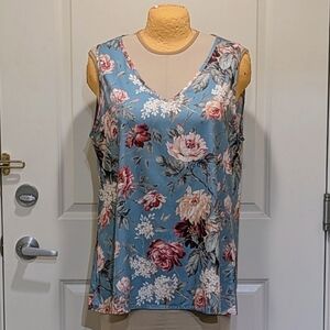 3/$30 EUC Misslook 3XL Sky Blue Floral Tank Top